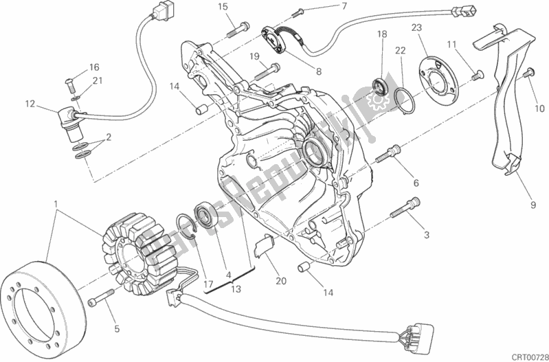 All parts for the Generator Cover of the Ducati Diavel Xdiavel S 1260 2018